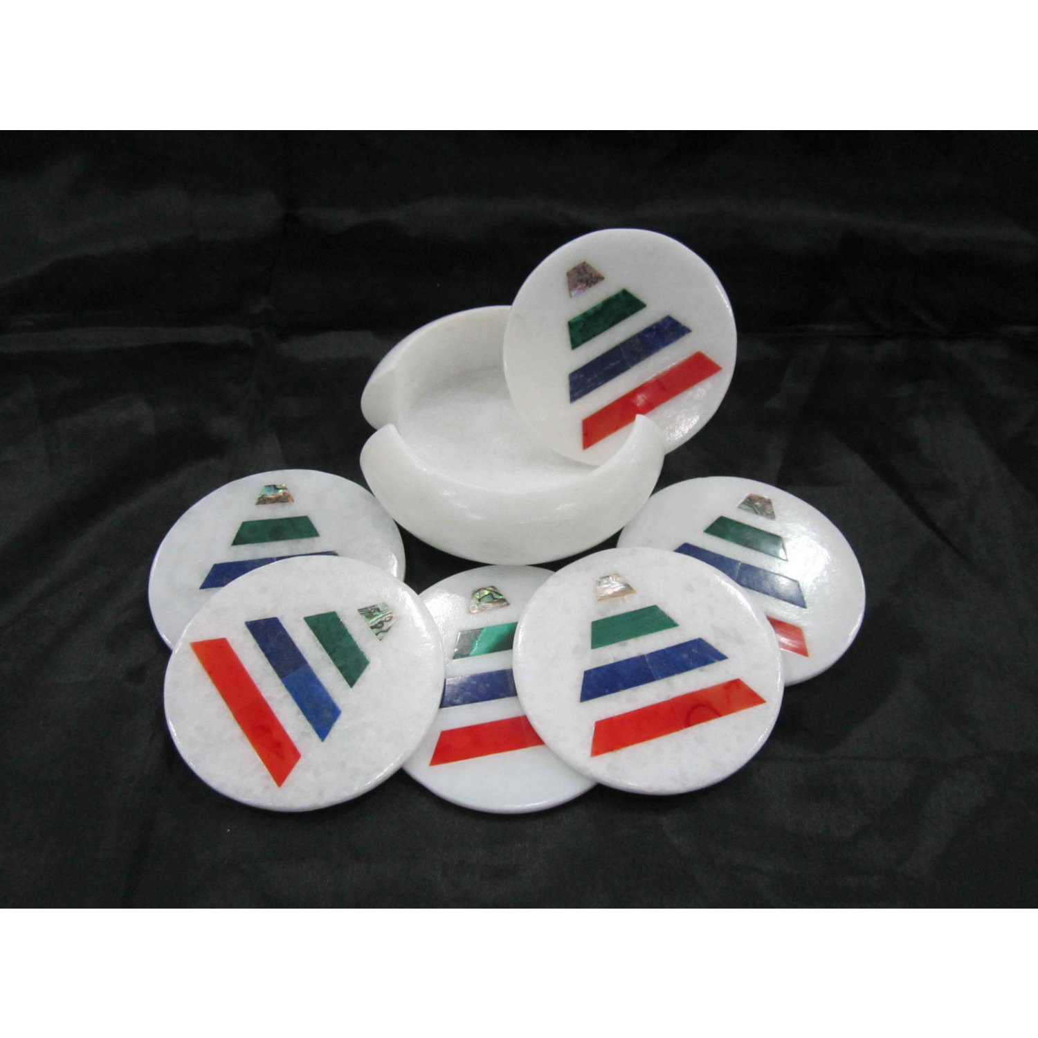 White Marble Coaster Set