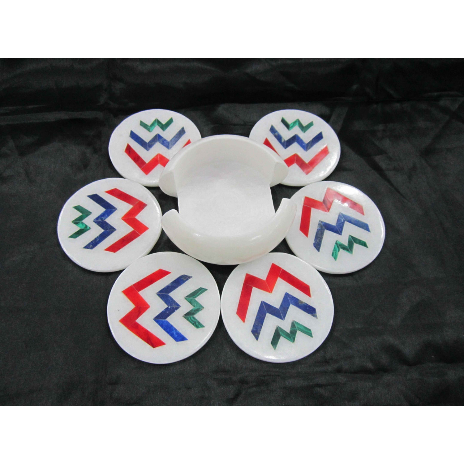 White Marble Coaster Set