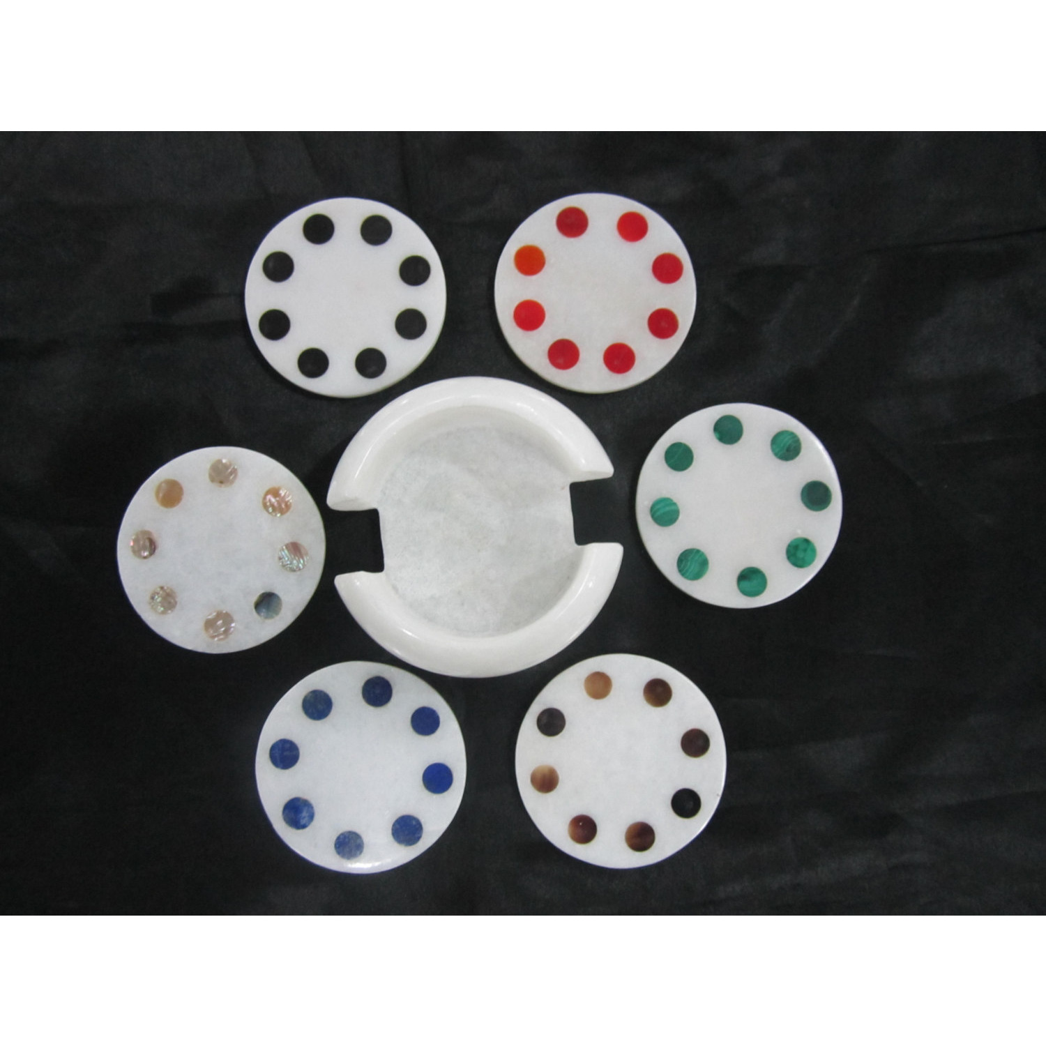 White Marble Coaster Set