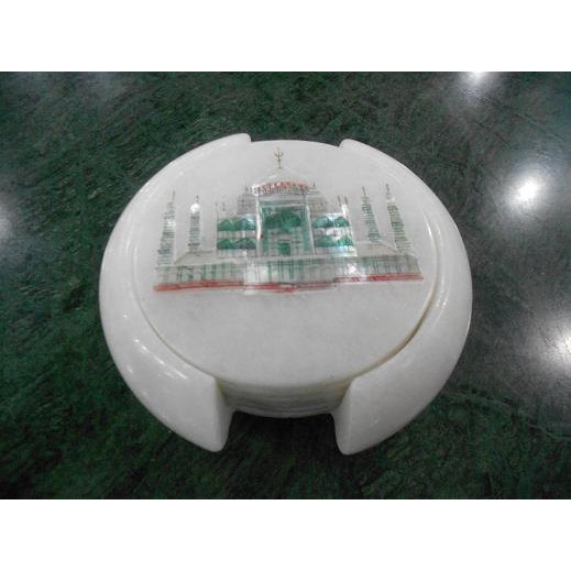 White Marble Coaster Set