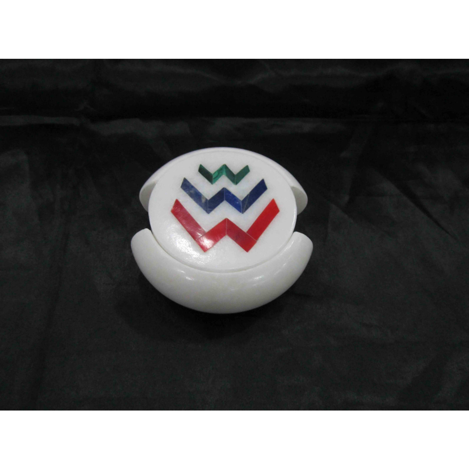 White Marble Coaster Set