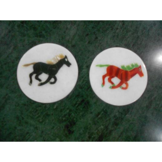 White Marble Coaster Set
