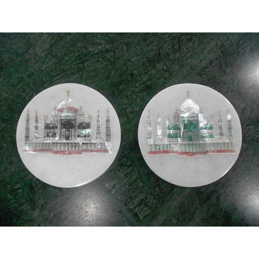 White Marble Coaster Set