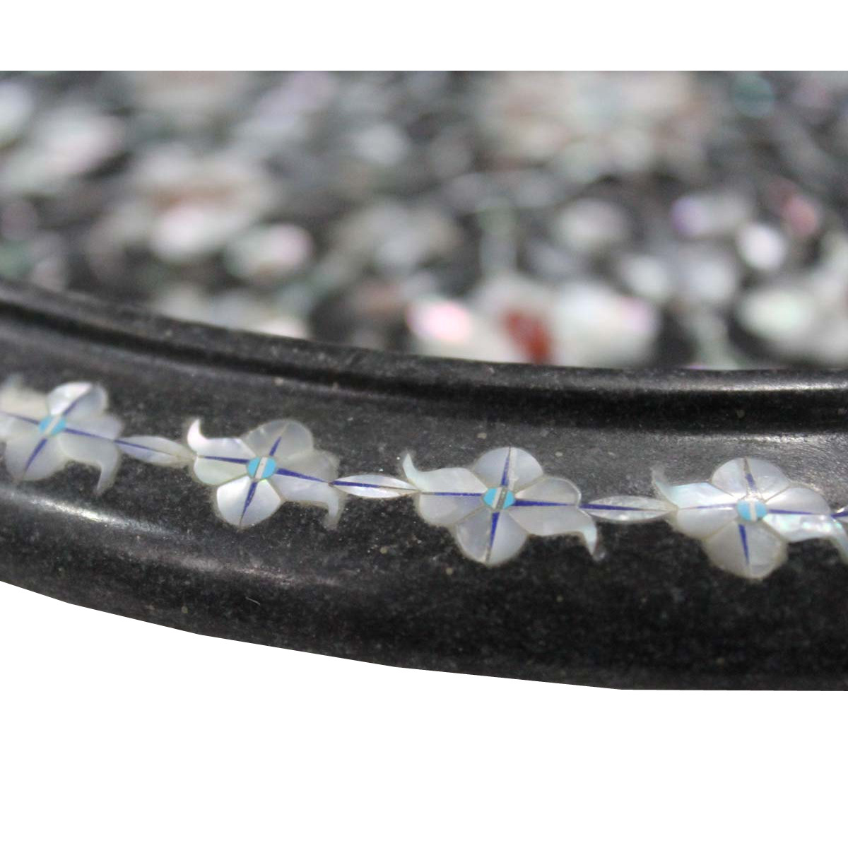 Black Marble Fruit Bowl Paua Shell Pietra Dura Home Decorative Christmas Gifts