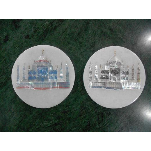White Marble Coaster Set