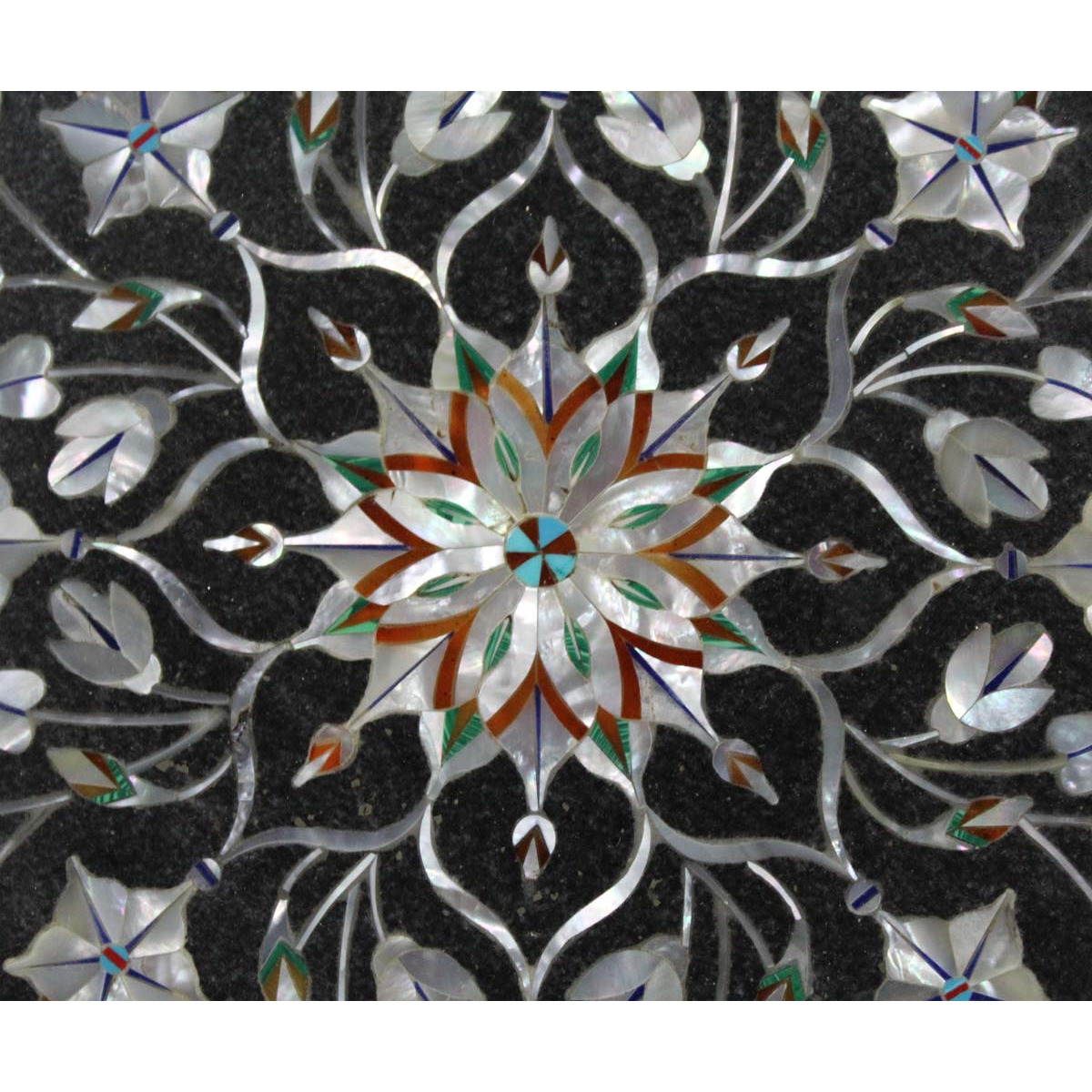 Black Marble Fruit Bowl Paua Shell Pietra Dura Home Decorative Christmas Gifts