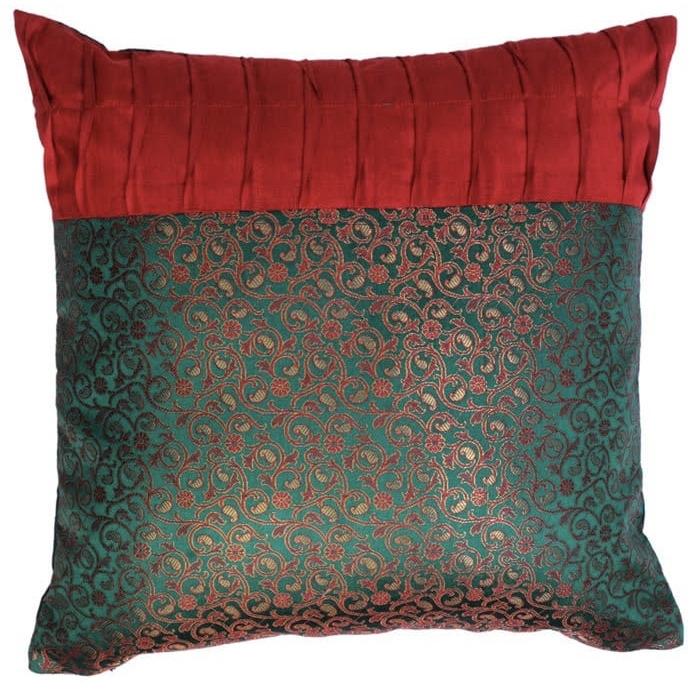 Silk Brocade Pillow Cover - 18  x18   -