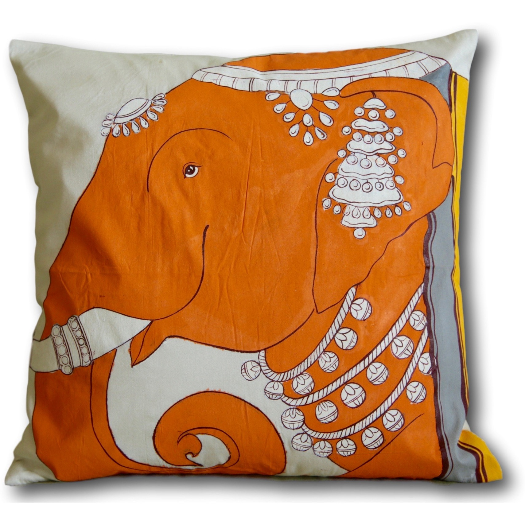 Hand Painted Pillow Cover - 16  x16   -