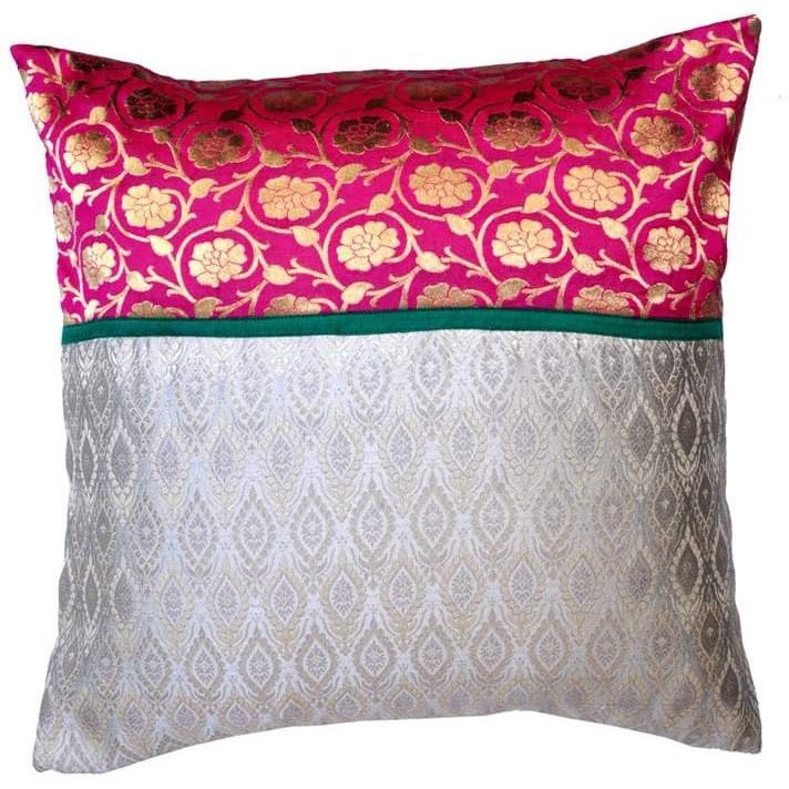 Silk Brocade Pillow Cover - 18  x18   -