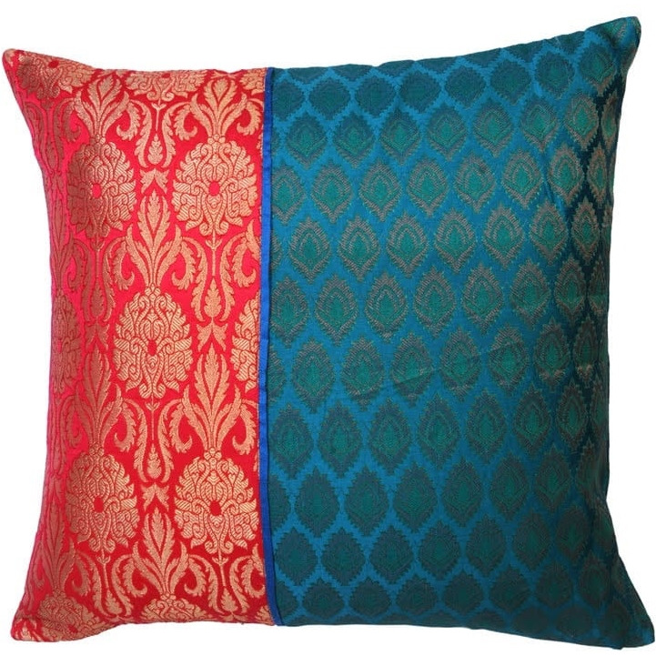 Silk Brocade Pillow Cover - 18  x18   -