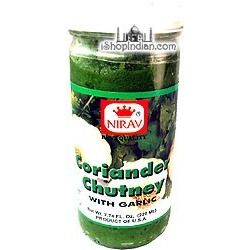 Nirav Coriander Chutney WITH Garlic (7.74 oz bottle)