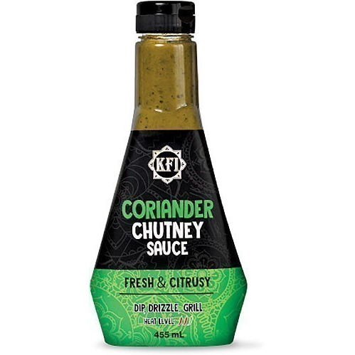 KFI Coriander Cilantro Chutney Sauce - Spicy (15.4 fl oz bottle)