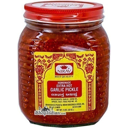 Nirav Extra Hot Garlic Pickle (2 lbs bottle)