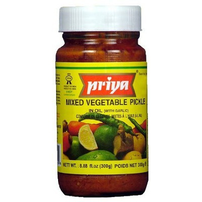 Priya Mixed Vegetable Pickle with Garlic (300 gm bottle)