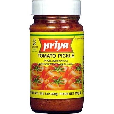 Priya Tomato Pickle with Garlic (300 gm bottle)