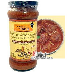 Kitchens of India Spicy Tomato & Ginger Cooking Sauce - Kashmiri Rogan Josh (12.2 oz bottle)