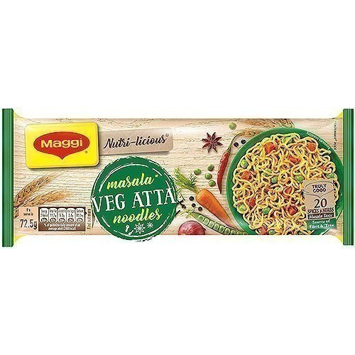 Maggi Vegetable Atta (whole wheat) Noodles - Masala - Quad (10 oz pack)