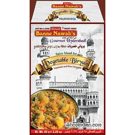 Ustad Banne Nawab's Vegetable Biryani Masala (65 gm box)