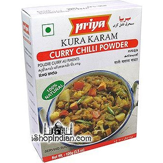 Priya Kura Karam - Curry Chilli Powder (3.5 oz box)