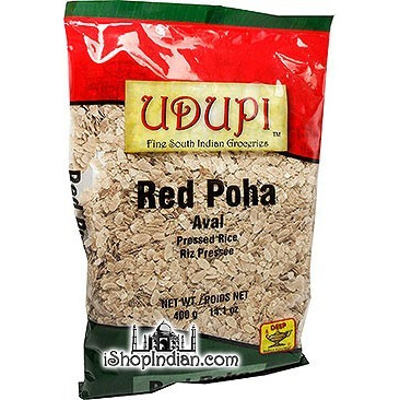 Deep South India Red Rice Poha (Aval) (14 oz bag)