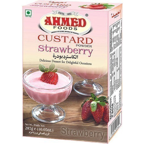 Ahmed Custard Powder - Strawberry Flavor (10.5 oz box)