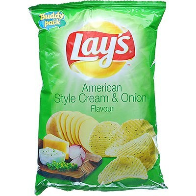 Lay's Cream & Onion Flavour Potato Chips (52 gms bag)