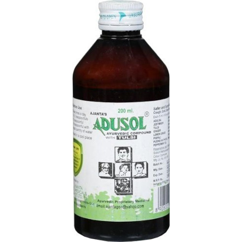 Adusol Ayurvedic Cough Syrup with Tulsi - 200 ml (200 ml bottle)