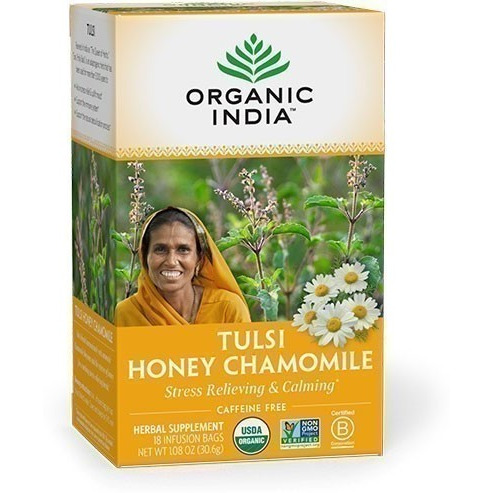 Organic India Tulsi Honey Chamomile Tea (18 tea bags)