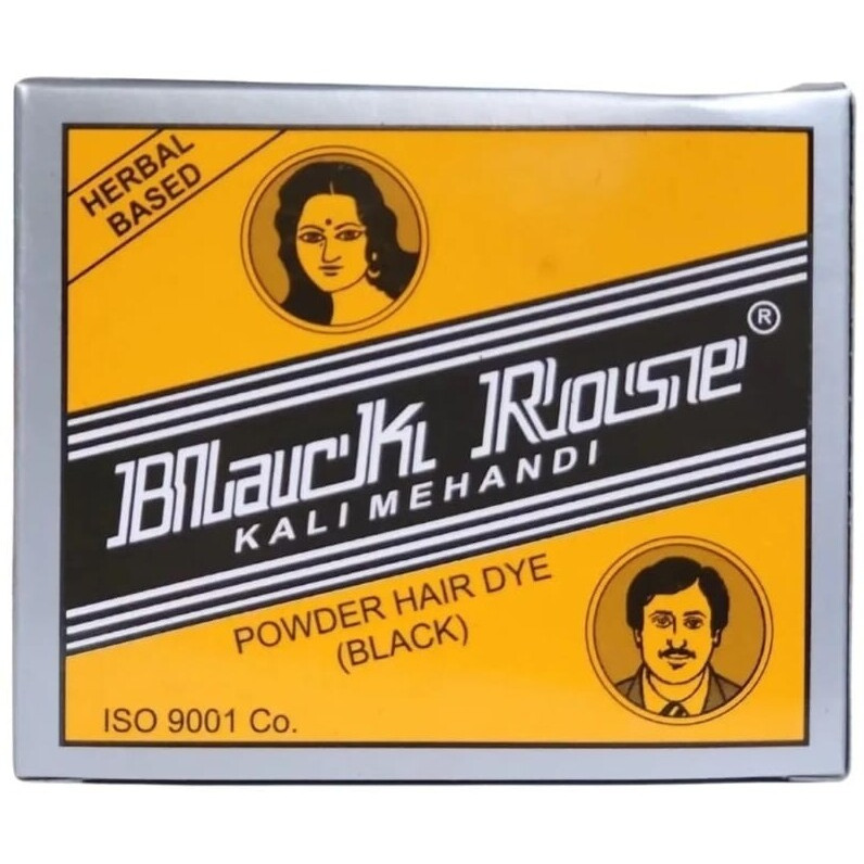 Black Rose Powder Hair Dye (Black) Kali Mehandi (5 x 10 gm. box)