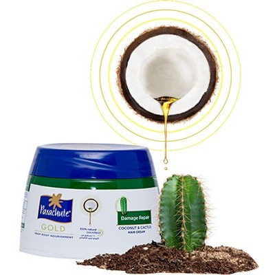 Parachute Gold Damage Repair (Coconut & Cactus) Hair Cream (140 ml jar)