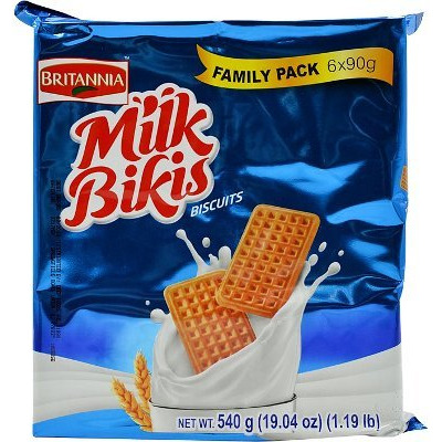 Britannia Milk Bikis Biscuits - Pack of 6 - Family Pack (540 gms pack)