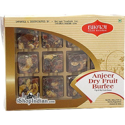 Bikaji Anjeer Dry Fruit Burfee (Figs & Dry Fruits Sweet) (250 gms. box)
