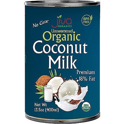Jiva Organics Unsweetened Organic Coconut Milk (13.5 oz tin)