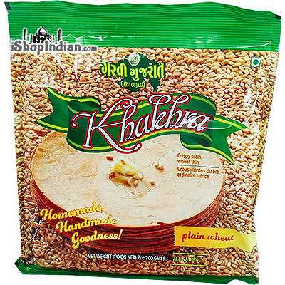 Garvi Gujarat Khakhra - Plain Wheat (7 oz bag)