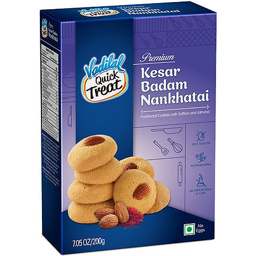 Vadilal Kesar Badam (Saffron & Almond) Nankhatai (7 oz box)