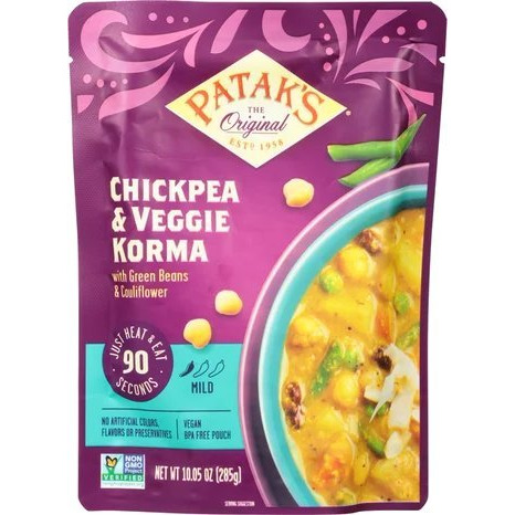 Patak's Chickpea & Veggie Korma (Ready-to-Eat) (10 oz pouch)