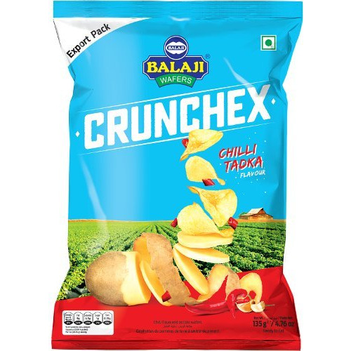Balaji Crunchex Potato Chips - Chilli Tadka Flavour (135 gm pack)