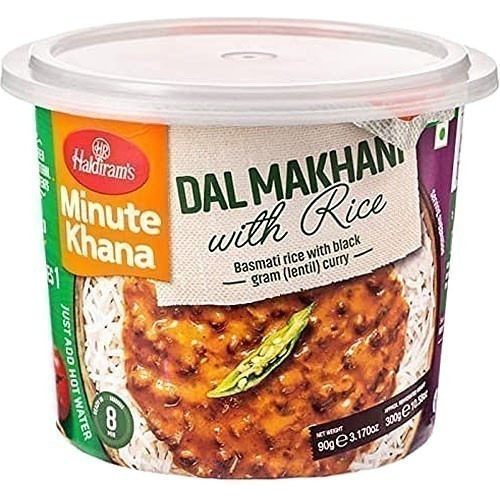 Haldiram's Instant Dal Makhani with Rice - Basmati Rice with Black Lentil Curry (3.17 oz pack)