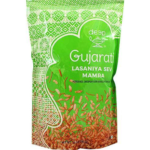 Deep Gujarati Lasaniya Sev Mamra Snack (12 oz bag)