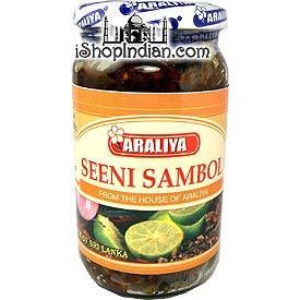 Araliya Seeni Sambol (Hot & Sweet Shallot Relish) (350 gm bottle)