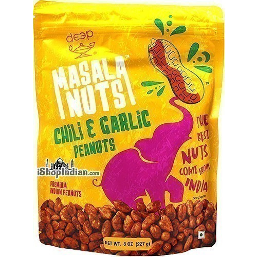 Deep Masala Nuts - Chilli & Garlic Peanuts (8 oz bag)
