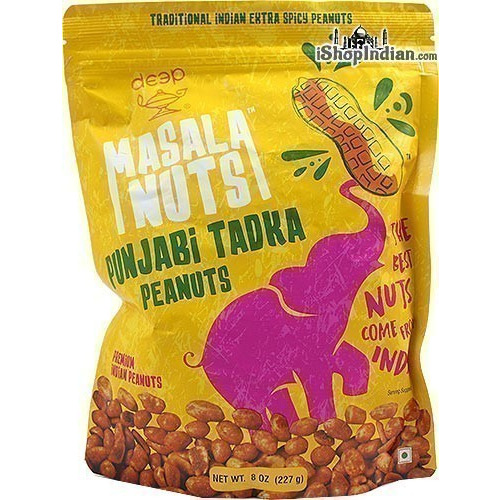 Deep Masala Nuts - Punjabi Tadka Peanuts (8 oz bag)