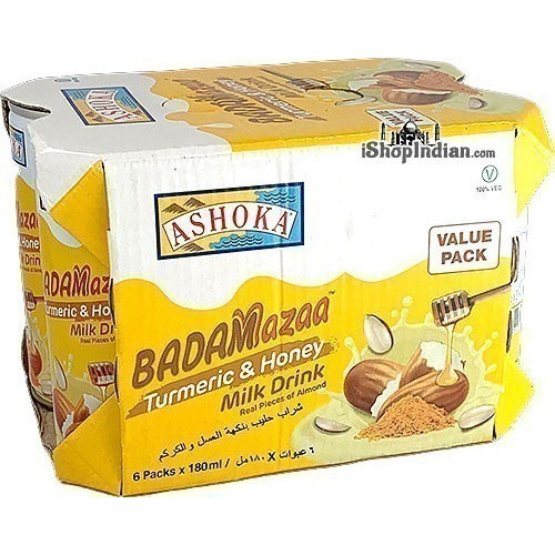 Ashoka BadamMazaa Turmeric & Honey Almond Milk Drink - Value Pack - Pack of 6 (6 x 6 oz can)