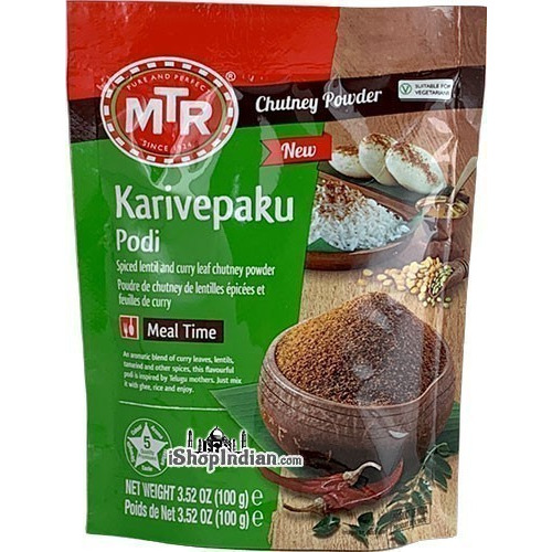 MTR Karivepaku Podi Chutney Powder (3.52 oz pack)