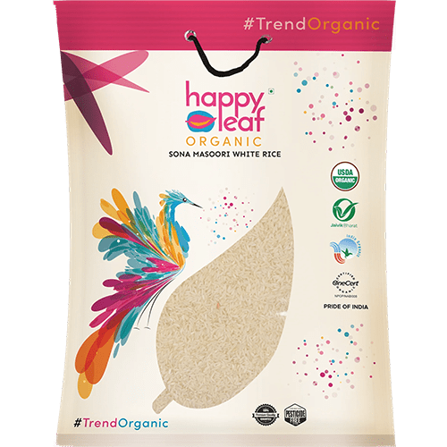 Happy Leaf Organic Sona Masoori White Rice - 10 lbs (10 lbs bag)