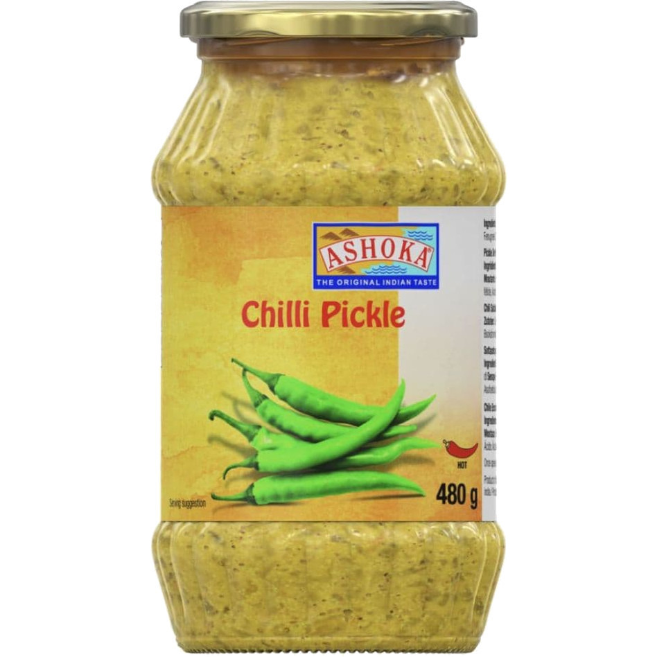 Ashoka Green Chilli Pickle (16 oz jar)