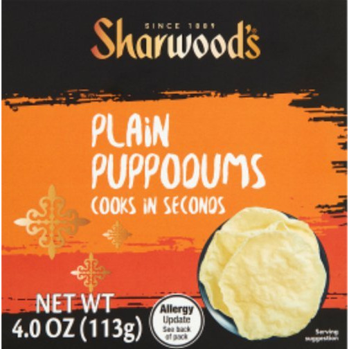 Sharwood's Indian Pappodums - Plain (4 oz box)