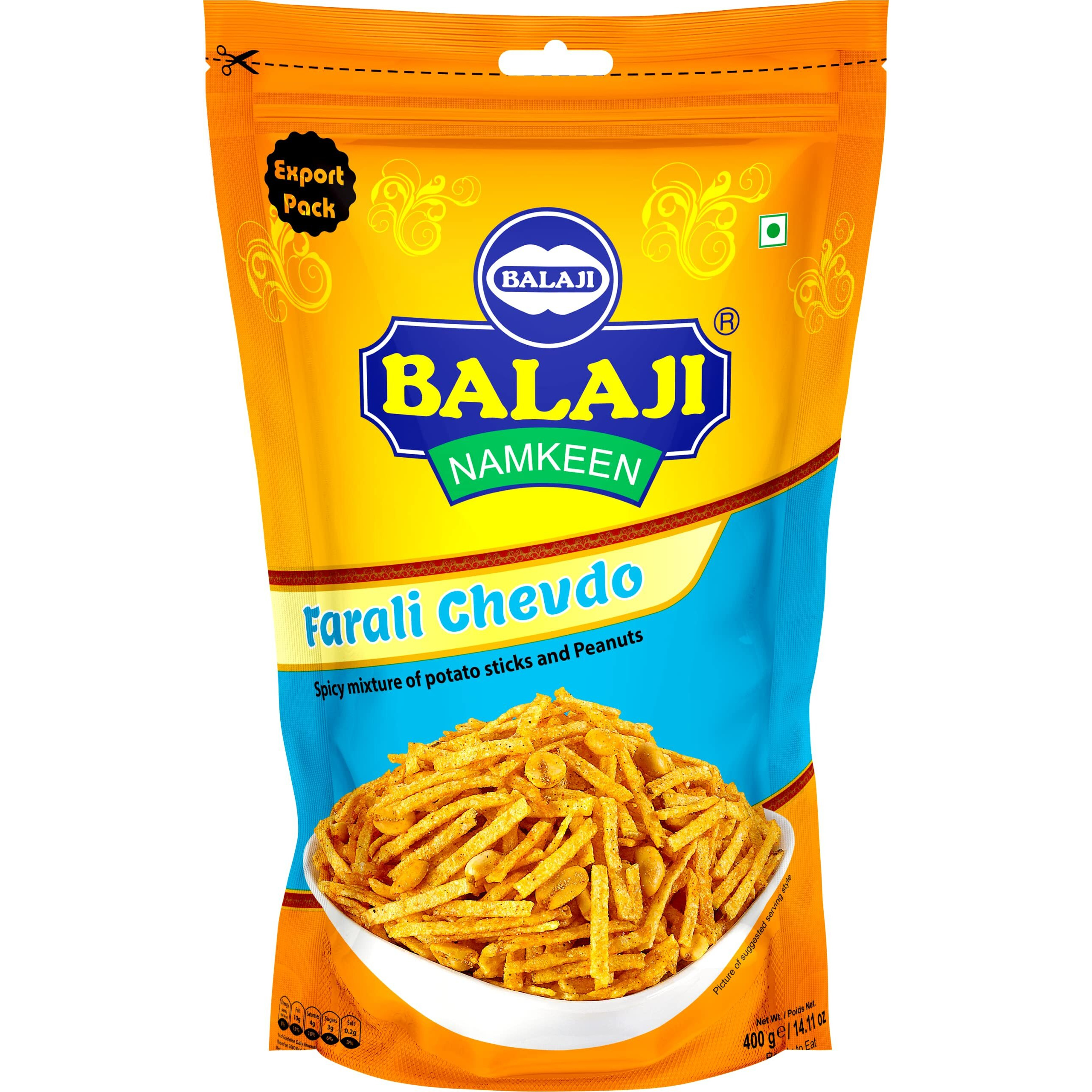 Balaji Farali Chevdo (Spicy Potato & Nuts Mix) (6.7 oz pack)