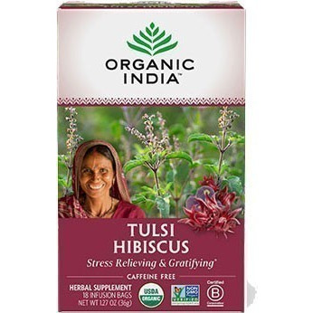 Organic India Tulsi Hibiscus (Stress Relieving & Gratifying) (18 tea bags)