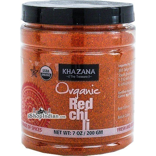 Khazana Organic Red Chili Powder (7 oz jar)
